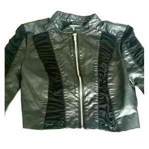 Charlotte Russe cropped faux leather jacket